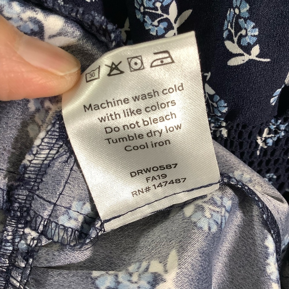 Draper James Navy Floral Peasant Dress - Picture 8 of 8